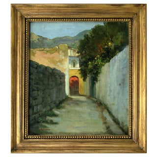 Alfredo Mahieux, Roads of Ischia, 1949, Oil on Wood, Framed For Sale