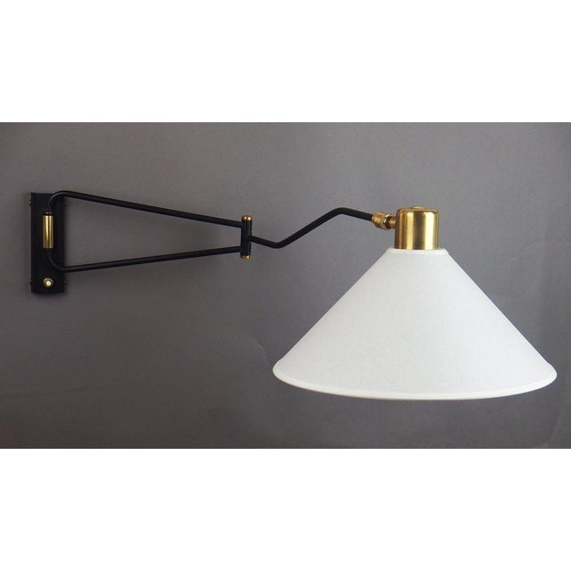 Mid-Century Modern Wall Lamp attributed to René Mathieu for Lunel, 1950s For Sale - Image 3 of 14