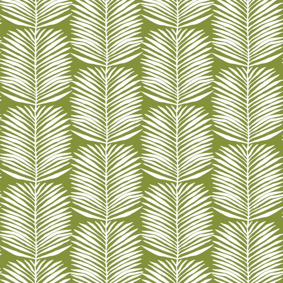 Premium Wallpaper, Green Palm Leaves From Mitchell Black, 182 Sq Ft For Sale