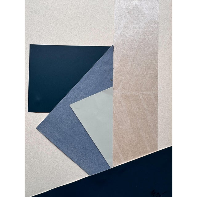 Blue "Rhythm Replaces Reason 2" Original Mixed-Media Collage on Paper by Zac Woodiel For Sale - Image 8 of 9