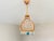 Vintage French Empire Brass & Crystal Pendant Light With Aqua Blue Drops - Pair Restored For Sale - Image 9 of 18
