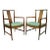 Mid Century Modern Walnut Curved Angled Back Dining Arm Chairs - a Pair For Sale