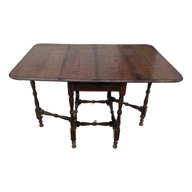 Antique Gate Leg Drop Leaf Dining Table For Sale