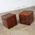 Mid-Century Modern 1965 Mid Century Modern Lane Rolling Cube Storage Ottoman End Tables With Game Board & Black Vinyl Flip Table Top a Pair For Sale - Image 3 of 12