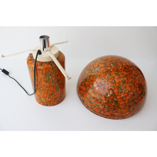 Large Vintage Mushroom Lamp in Orange Art Glass from Peill & Putzler, 1970s For Sale - Image 10 of 18