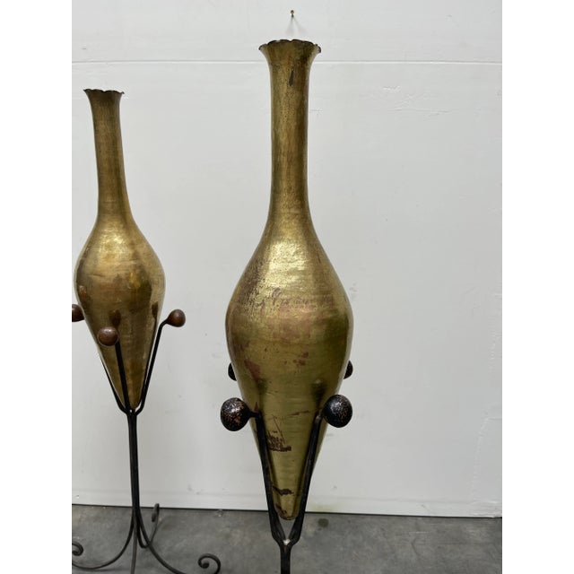 Art Nouveau 1910s Aesthetic Gilt Hammered Copper Vessels - a Pair For Sale - Image 3 of 10
