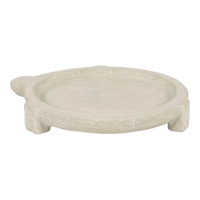 Early 21st Century Artisan Tribal-Style Stone Vessel Platter For Sale