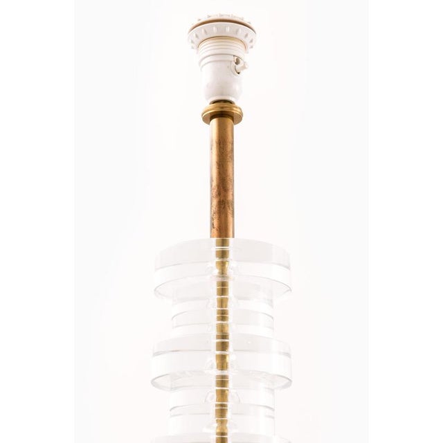 Carl Fagerlund Table Lamp in Brass and Glass attributed to Carl Fagerlund, 1960s For Sale - Image 4 of 11
