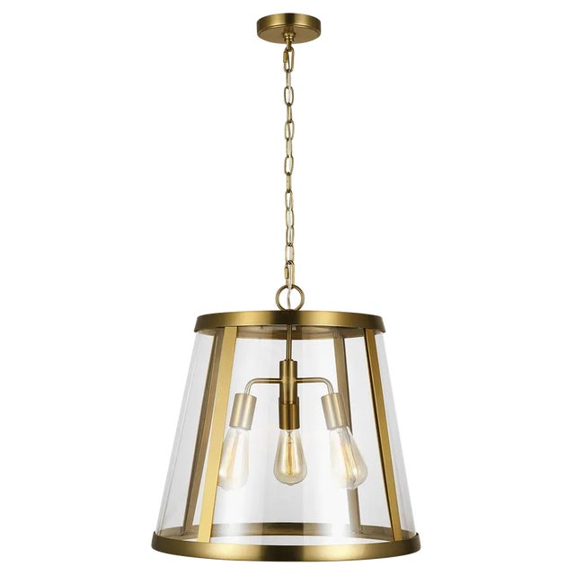 Modern Sean Lavin By Visual Comfort Studio Harrow Large Pendant in Burnished Brass For Sale - Image 3 of 3