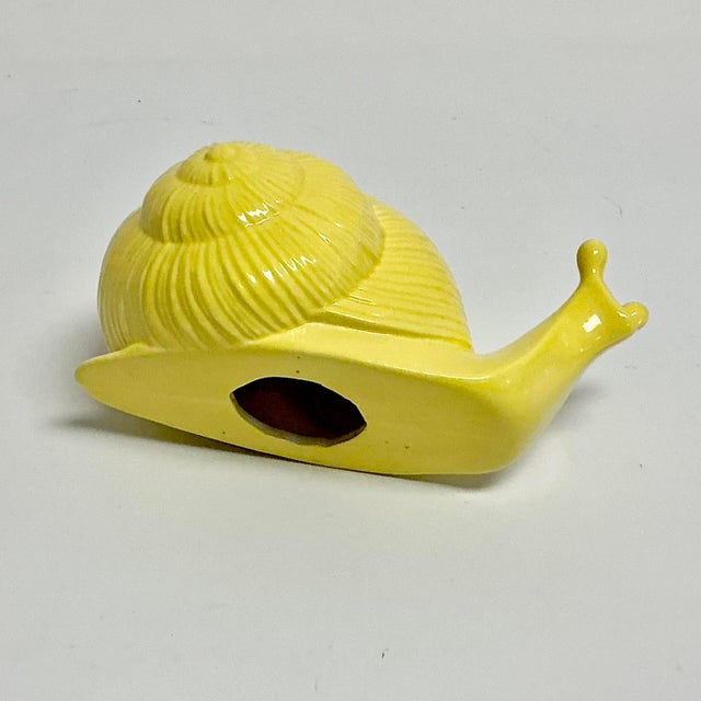Mid-Century Folk Art Boho Chic Hollywood Regency Ceramic Snail Figural, Large For Sale - Image 11 of 12