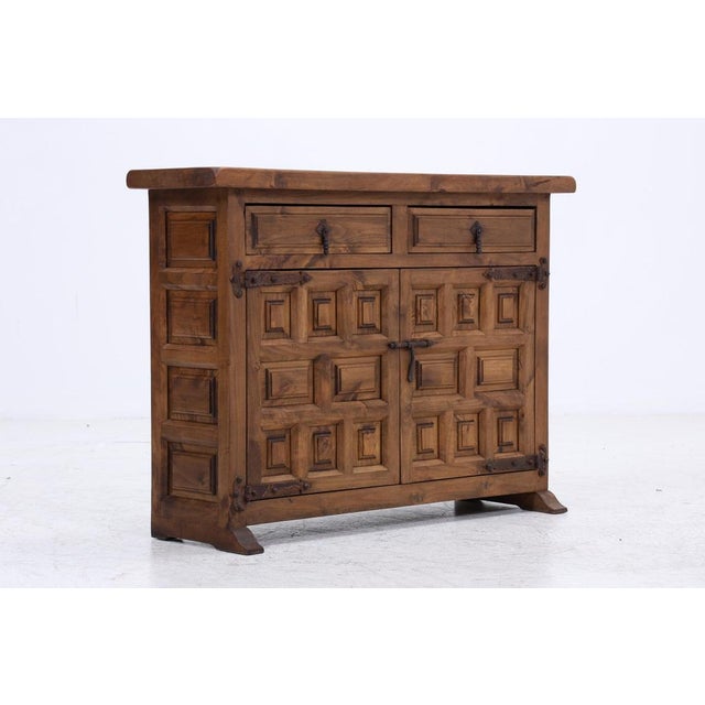 Spanish Baroque Style Walnut Chest of Drawers with Iron Fittings, 1960s For Sale - Image 13 of 15