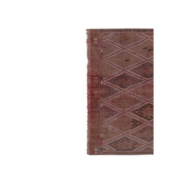 Vintage Embroided Jajim Kilim Rug 5'7'' X 7'5'' For Sale - Image 4 of 10