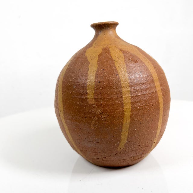 Ceramic 1970s Vintage Modern Glaze Art Pottery Bud Weed Vase For Sale - Image 7 of 7