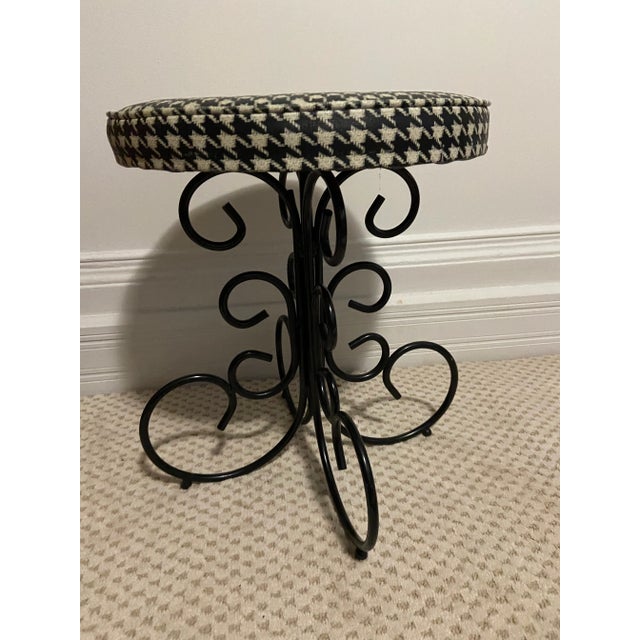 Metal Vintage Wrought Iron Spanish Villa Stool For Sale - Image 7 of 8