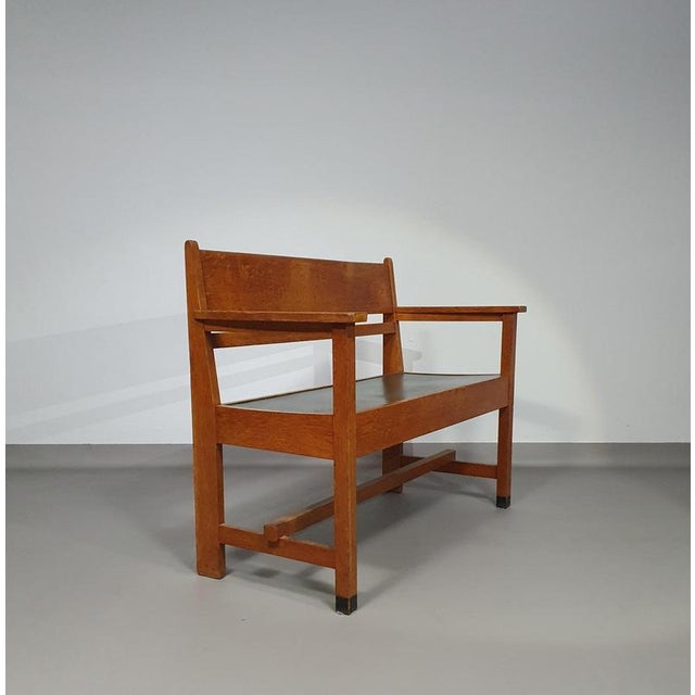 Hague School Art Deco Bench, 1930s For Sale - Image 17 of 18