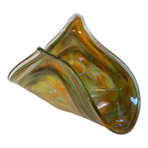 Murano Art Glass Wing Lipped Decorative Vase