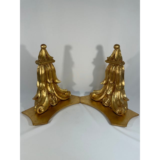 Vintage Italian 14.5" Neoclassical Giltwood Decorative Shelf Brackets - A Pair For Sale - Image 9 of 18