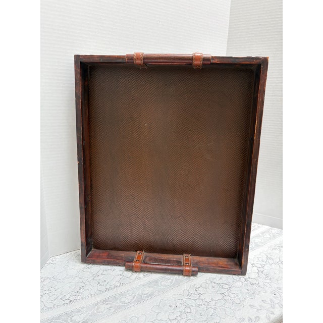 Wood Vintage Rustic Wood Decor and Serving Tray For Sale - Image 7 of 8
