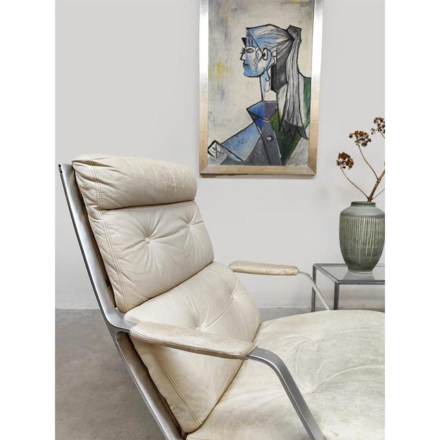 Animal Skin Danish FK 85 Lounge Chair by Preben Fabricius & Jørgen Kastholm for Alfred Kill, 1970s For Sale - Image 7 of 7