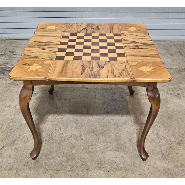 Schild Intarsia Walnut & Marquetry Top Games Table Checkers & Chess Made Germany For Sale In Cleveland - Image 6 of 9