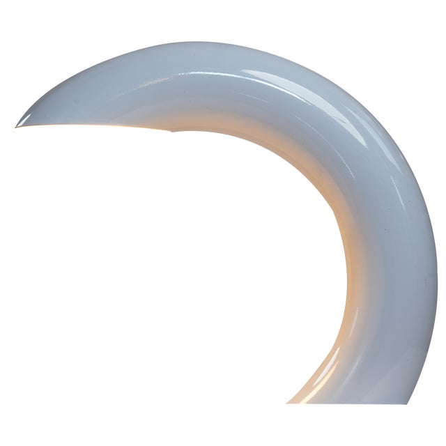 Arc Shaped White Aluminium Table Lamp by Georges Frydman, 1960s For Sale