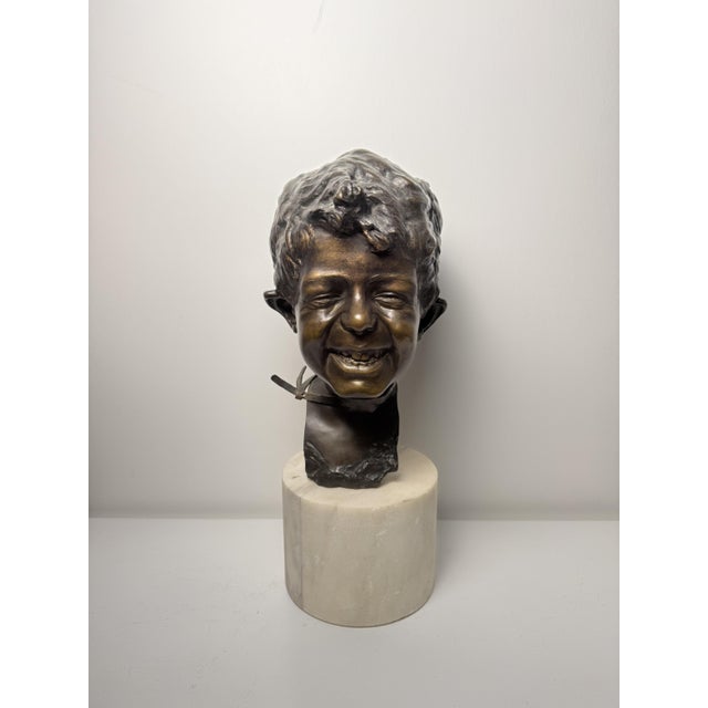 Head of a Neapolitan Street Urchin, Late 19th Century, Bronze on Marble Base For Sale - Image 18 of 18