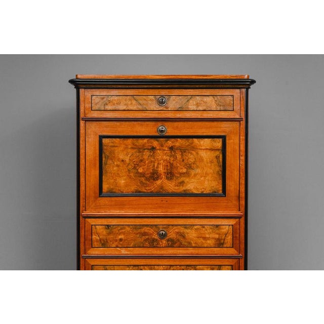 Historicist Civil Secretaire Desk in Walnut, 2nd Half of the 19th Century For Sale - Image 12 of 18