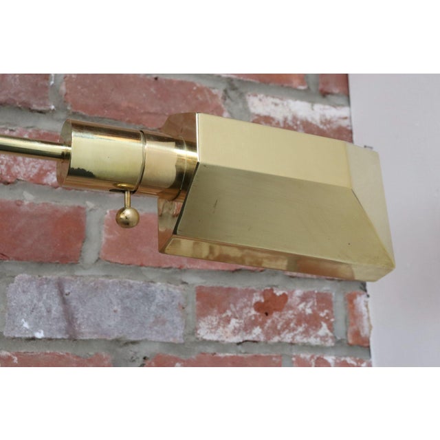 Vintage Polished Brass Swing Arm Wall Lamp With Swiveling Shade by Chapman For Sale - Image 16 of 18