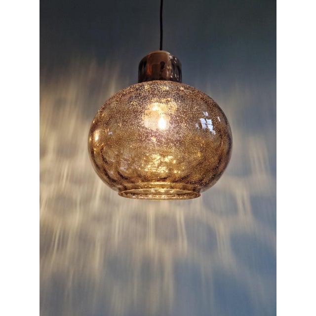 1970s Brass and Smoked Blown Glass Pendant Lights from Glashütte Limburg, 1970, Set of 2 For Sale - Image 5 of 18