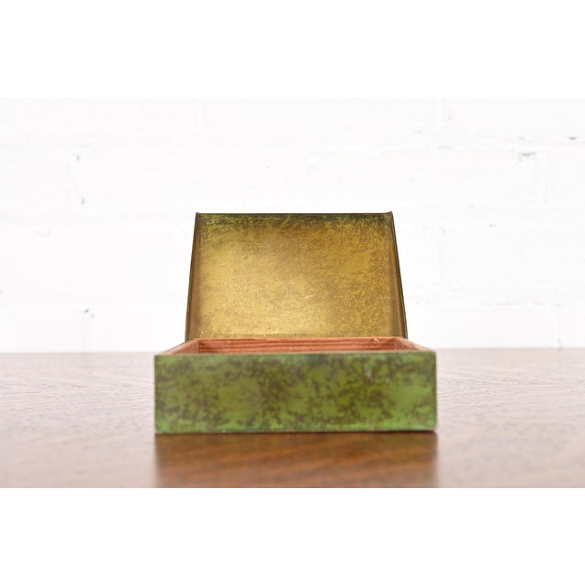 Heintz Arts & Crafts Sterling Silver on Bronze Humidor or Cigarette Box For Sale In South Bend - Image 6 of 12