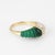 Finely detailed vintage dome cocktail ring (circa 1960s), crafted in 14 karat yellow gold. Fluted malachite measures 14mm...