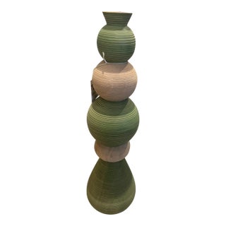 Currey and Company Ringling Medium Green Vase For Sale
