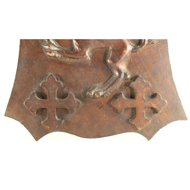 Pair of 19th Century Carved Oak Armorial Shields Eagles, Lion Rampant, Maltese Crosses For Sale - Image 11 of 12