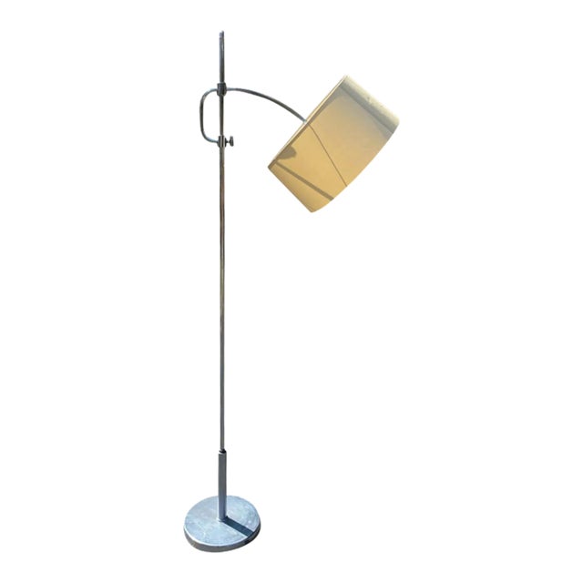 1930s Chrome Gooseneck Adjustable Height Floor Lamp For Sale