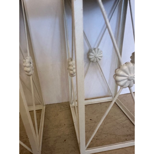 Hollywood Regency Hollywood Regency Black and White End Tables With Metal and Granite -a Pair For Sale - Image 3 of 9