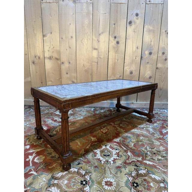 Louis XIII Oak Coffee Table with Cross-Shaped Legs For Sale - Image 5 of 7