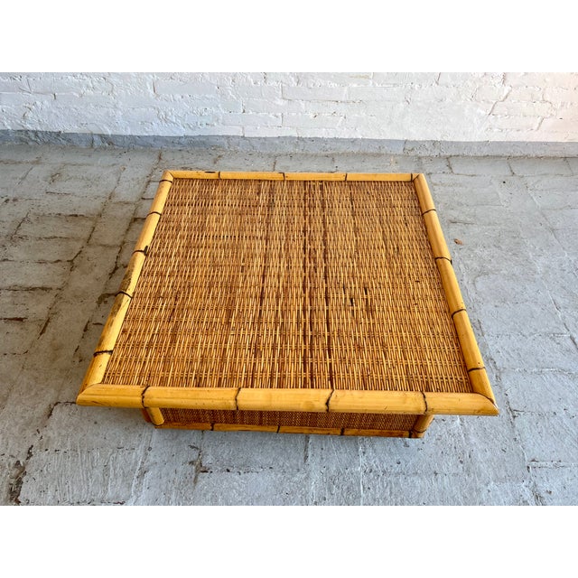 Coffee Table in Rattan and Wicker from Dal Vera, 1970s For Sale - Image 4 of 14