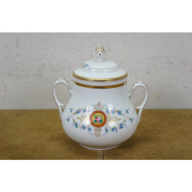 Antique Rose Medallion Coffee Tea Set Inlcuding Pitcher, Bowl, Cream &Sugar- 6 Pieces For Sale - Image 14 of 14