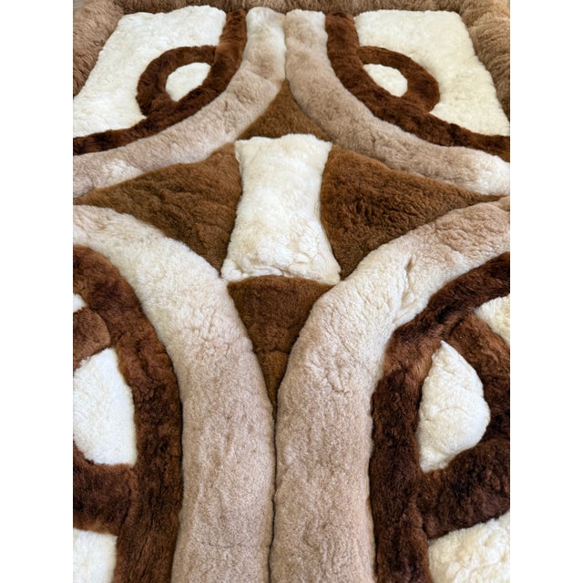Mid-Century Modern Alpaca Fur Throw Rug For Sale - Image 3 of 8