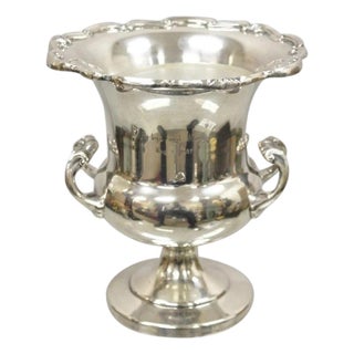 Late 20th Century Fb Rogers Silver Plated Trophy Cup Champagne Wine Chiller Ice Bucket - Engraved For Sale