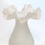 Rare White Frosted Glass Vase With Eye-Catching Ruffled Top Circa 1980s For Sale In Miami - Image 6 of 13