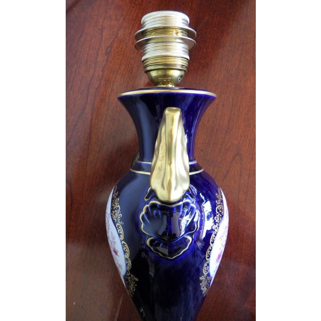 1970s Lindner Kueps Bavaria Cobalt Amphora Lamp For Sale - Image 10 of 12