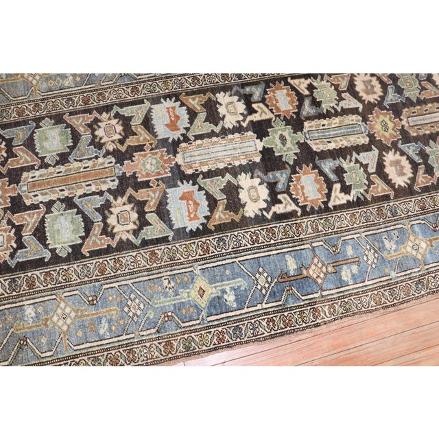 Antique Zabihi Collection Wide Persian Heriz Runner For Sale In New York - Image 6 of 11