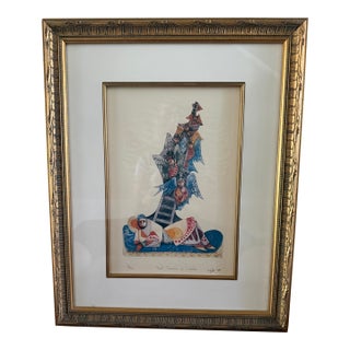 1970s Amram Ebgi "Jacob Dreams of a Ladder" Signed and Numbered Lithograph Judaica Art For Sale