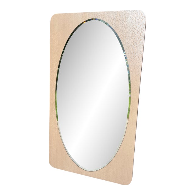 Oversized Modern Pearlescent Oval Wall Mirror For Sale