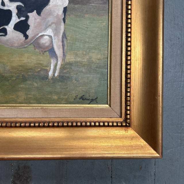 Contemporary Contemporary Original Stephen Heigh Cow Painting “In the Meadow” For Sale - Image 3 of 4