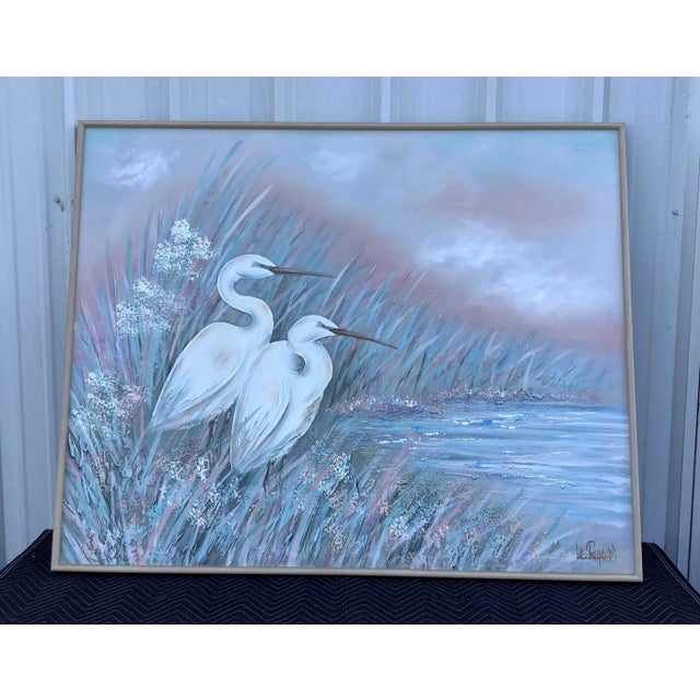 Oversized Lee Reynolds abstract acrylic painting on canvas signed in lower right corner. Painting has great texture and a...