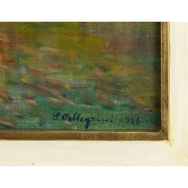 Sirio Pellegrini, Cityscape, Oil on Paper, 1966 For Sale - Image 4 of 6