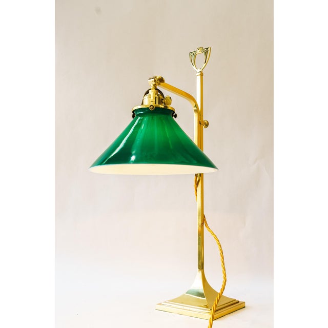 Adjustable Table Lamp with Original Opal Glass Shade, 1920s For Sale - Image 9 of 15