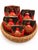 Chinese Musical Vintage Chinese Carved Wood Fish Temple Drums – Red & Gold Buddhist Wooden Fish, Graduated Set of 5 For Sale - Image 3 of 9